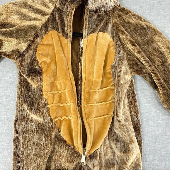 Monkey Costume with Hood Sz 4-6X Zipper Up Plush Cute and Cozy for Halloween - Picture 5 of 10